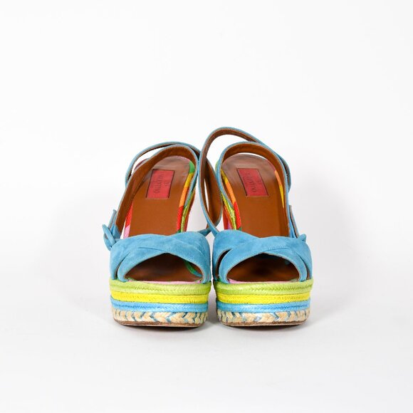 Valentino Suede Colorblock Pattern Espadrilles - Size 38, Excellent Condition - Picture 2 of 11